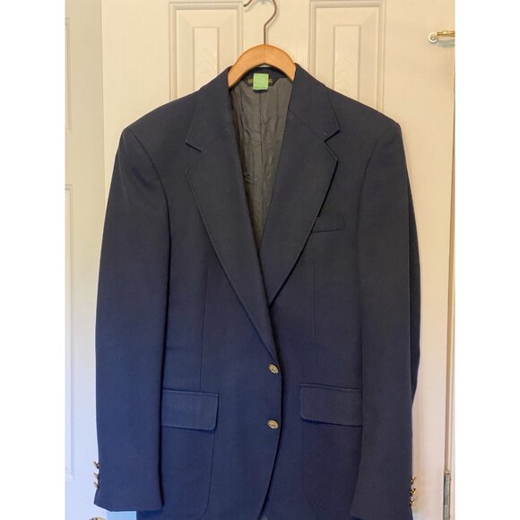Adams Row Navy Blue Blazer Men's 39R Single Breasted 2 Button Vintage - Picture 3 of 10